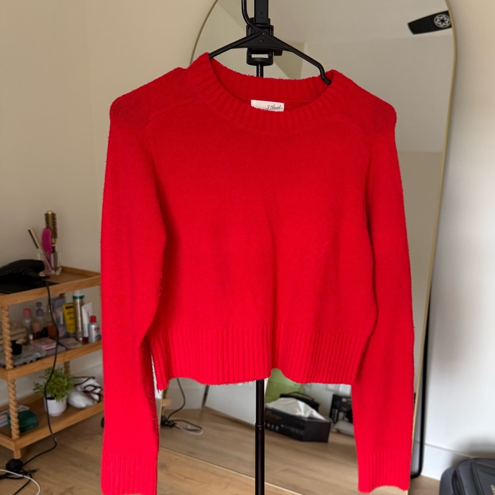 Universal Thread Red Crewneck Sweater - Classic Ribbed Hem